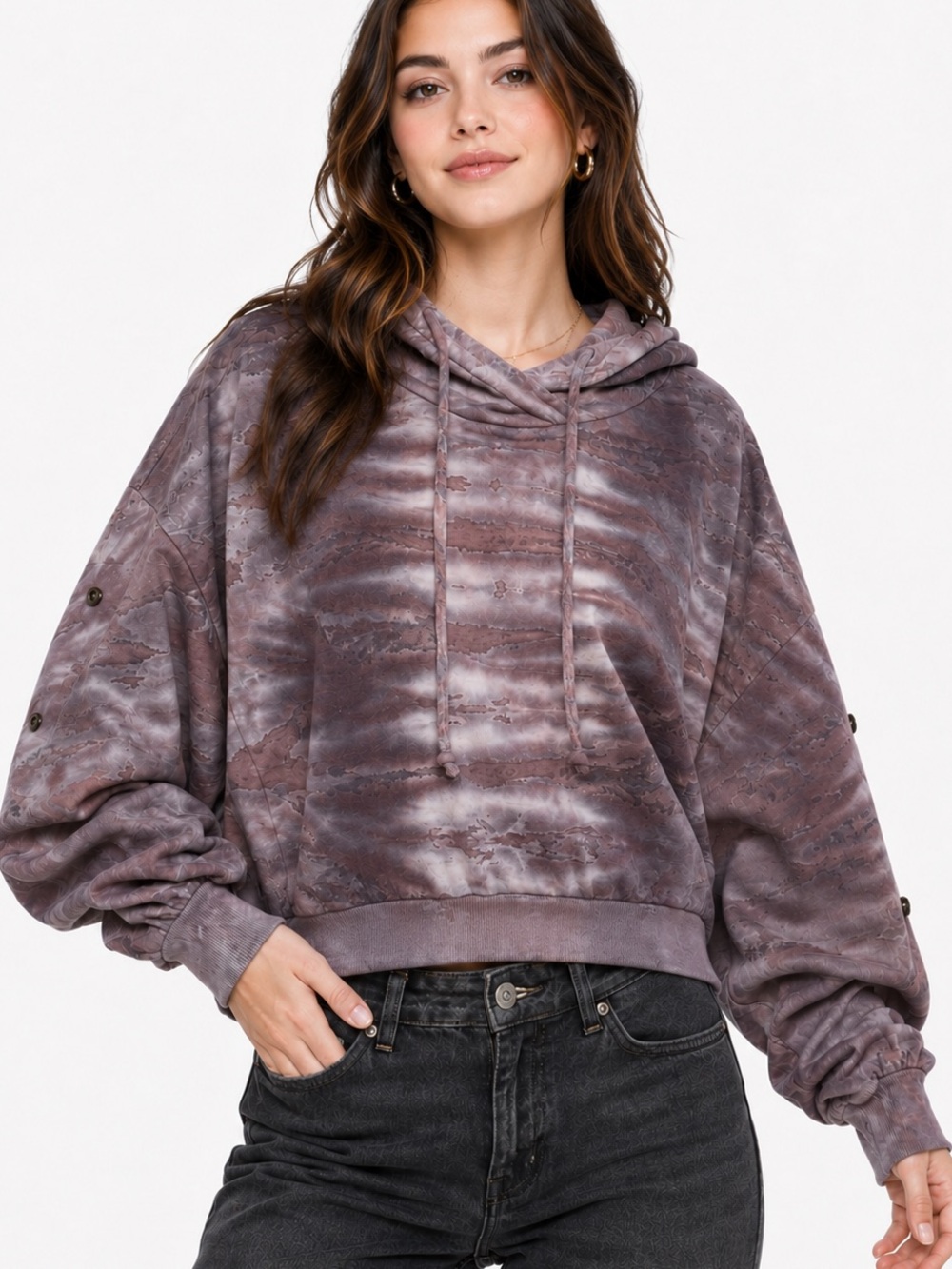 Young Fabulous & Broke Hoodie Sweatshirt Tie Dye Oversized Slouchy Casual Sz M L